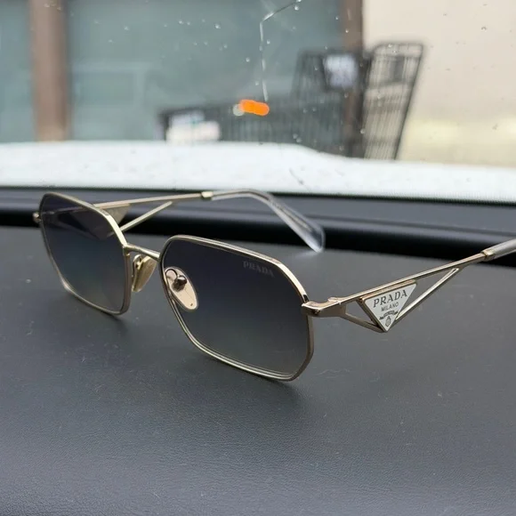Prada Gold and Gray Sunglasses